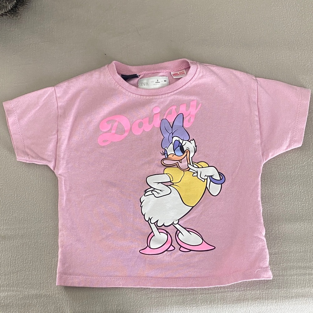 Zara Pink Daisy Duck Kids T-Shirt